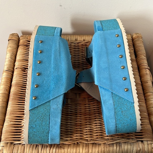 Free People Intentionally Blank Rule Breaker Platform Sandals Suede 40 EU or - Picture 8 of 14